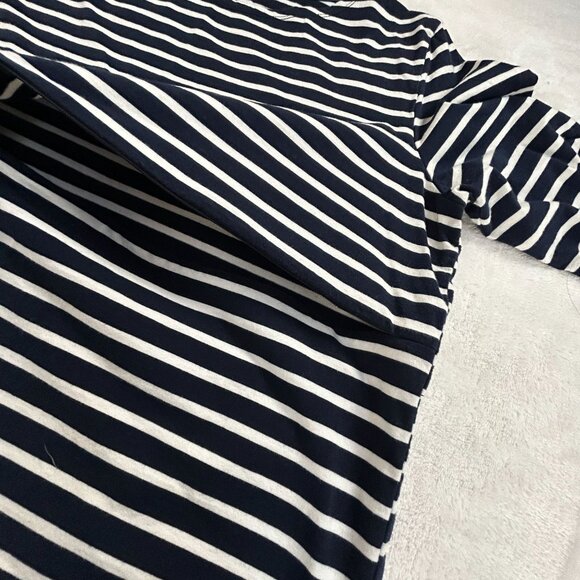 Nursing Queen Womens Navy Striped Nursing Top XL 3/4 Sleeve with Hidden Zipper - Picture 11 of 11